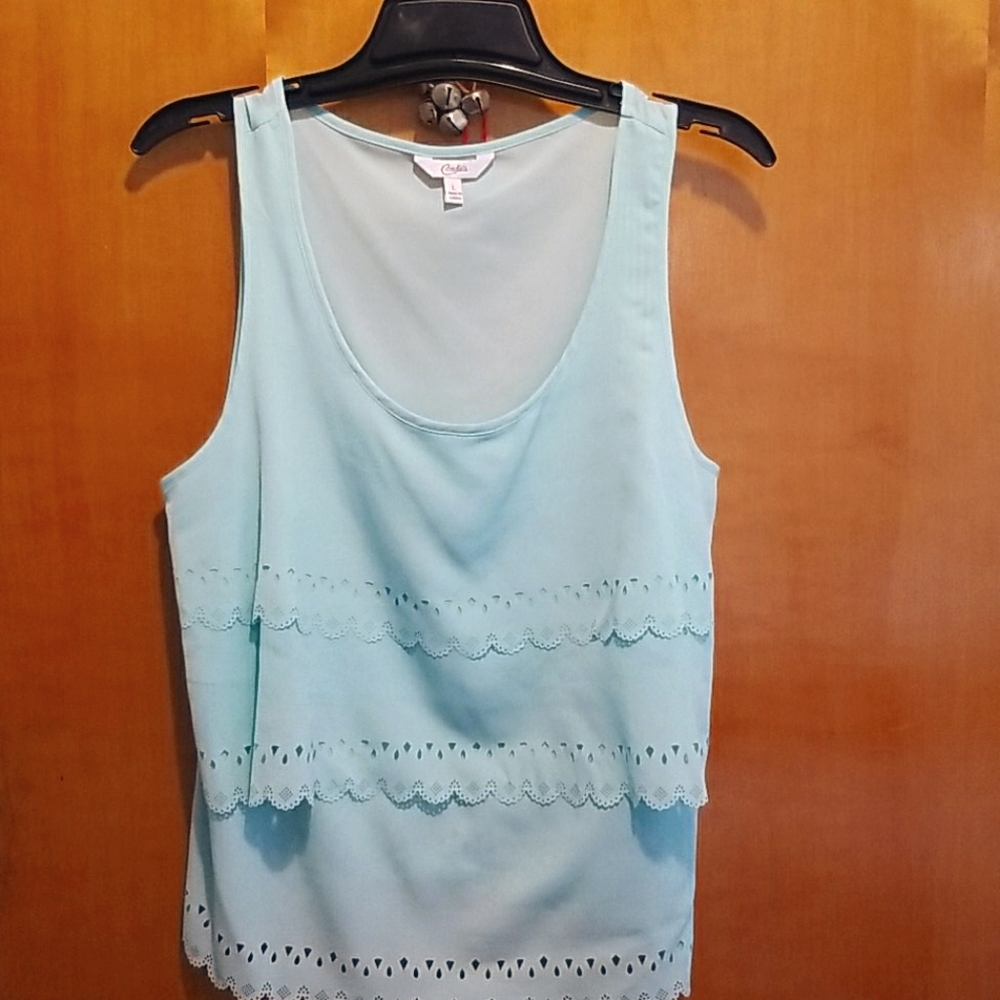 Fan green Candies L tank style dress top